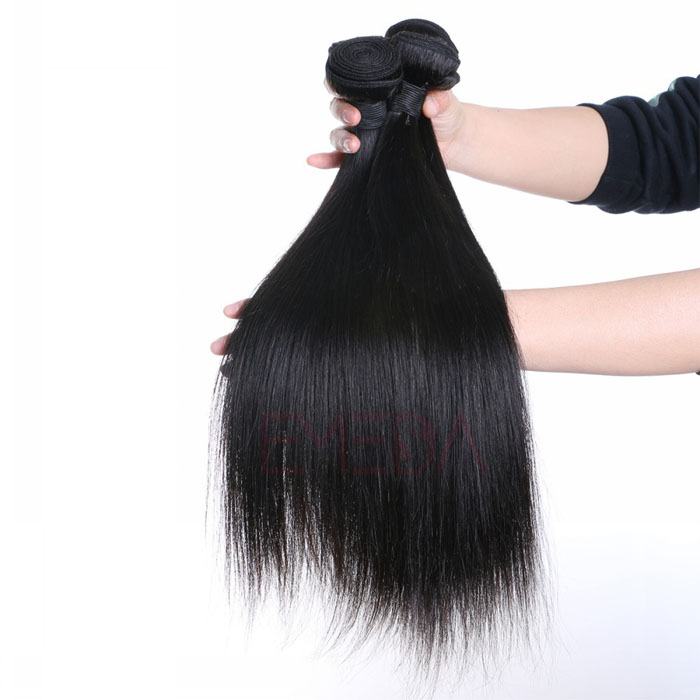 EMEDA Human Virgin hair bundles Straight Peruvian Hair Extensions for Black People  HW043